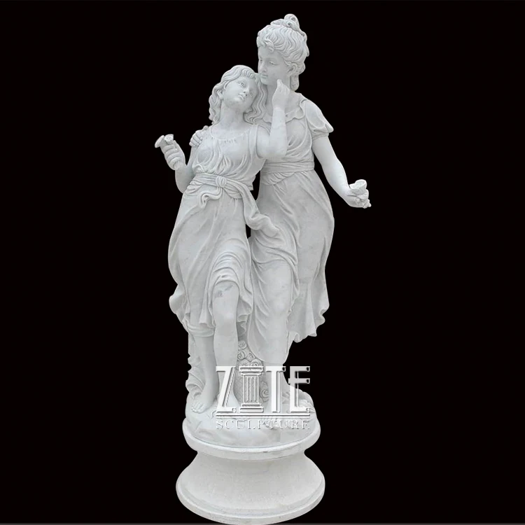 Life Size Kissing Marble Nude Man and Woman Erotic Statues