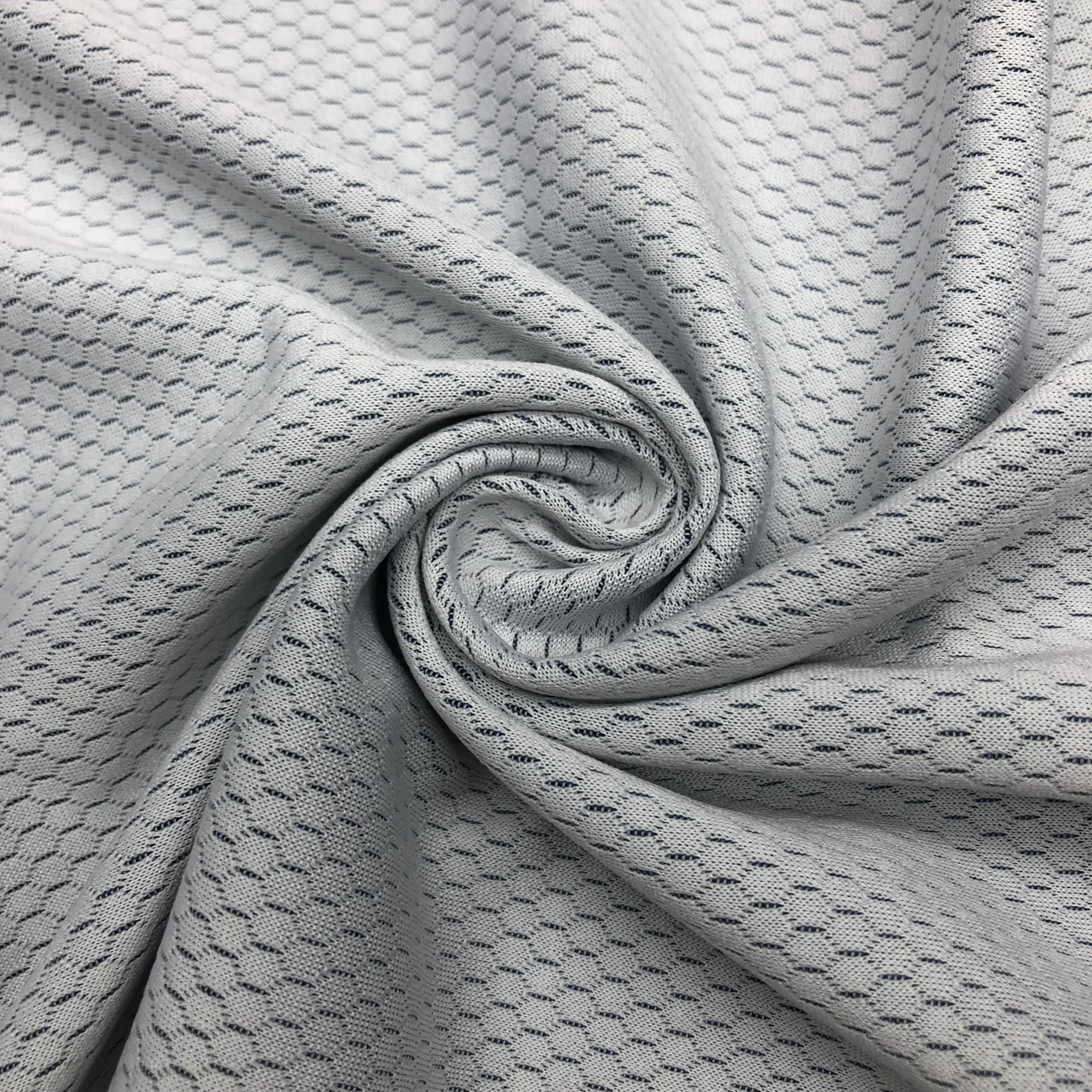 Good breathability 100 polyester jacquard soccer mesh fabric for sports jersey