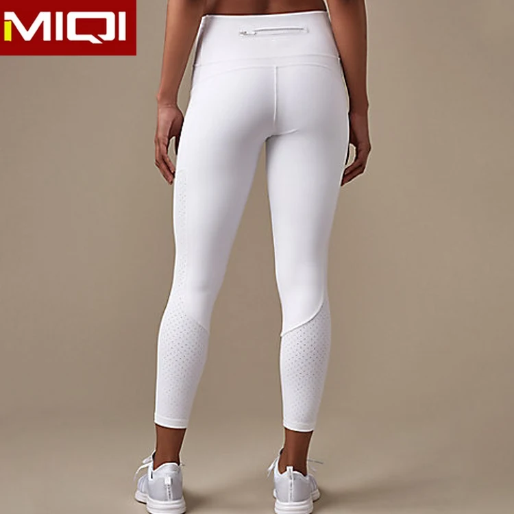 Wholesale Ladies White High Waist Pocket Gym Leggings OEM Custom Brand Women Sports Wear