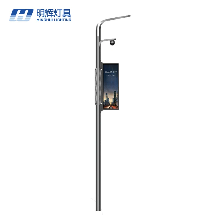 Factory supply 6m single arm smart pole ,antique street light pole for smart city