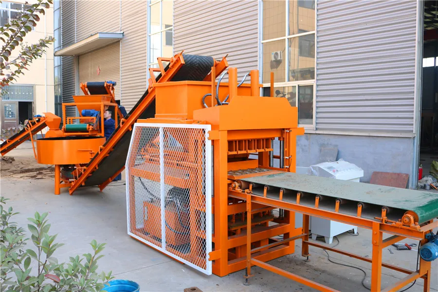 HBY4-10 Automatic Hydraulic Press Machine for Making Clay Mud Interlocking Block Bricks 220V With Mold and Bearing