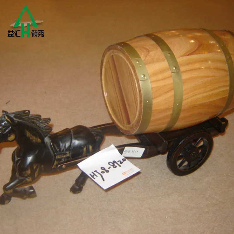
Wood Ice Wine Beer Barrel Bucket With Horse Stand 