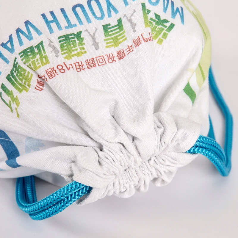 
cotton canvas gym sport duffle bag with logo printed for promotional 