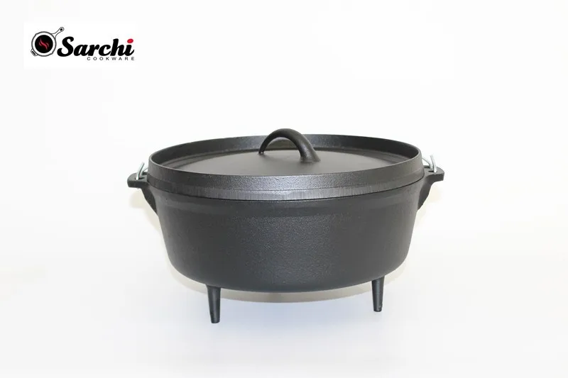pre-seasoned camping 3 legs cast iron dutch oven/pot