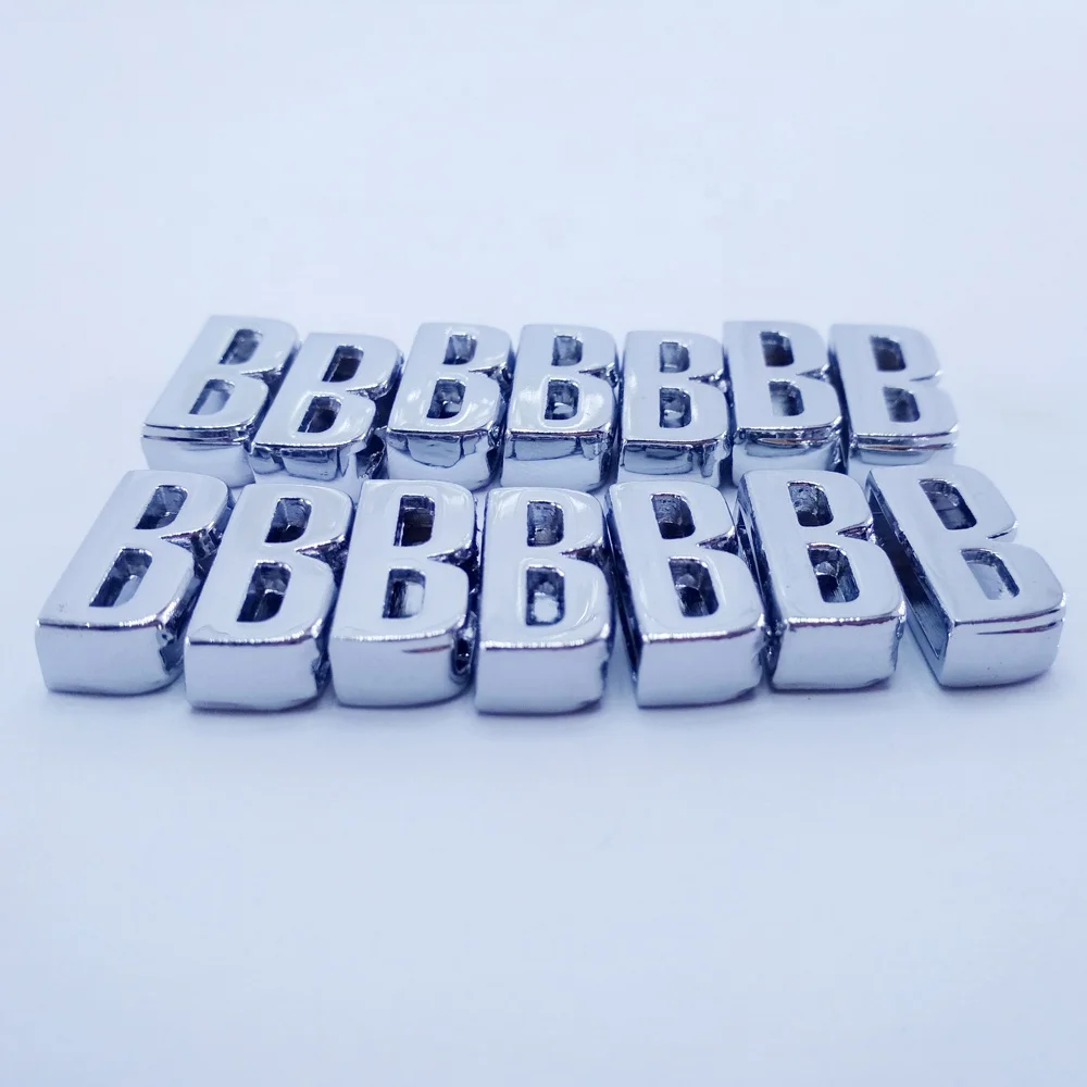 Wholesale High Quality Metal Bracelet Alphabets Plain 18MM Slide Letters