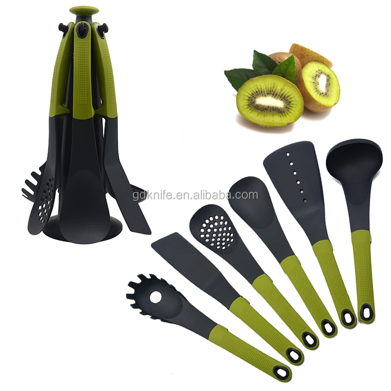 Новый стиль, высокое качество, 6 шт., цветные нейлоновые кухонные принадлежности с ручкой из ТПР и ПП