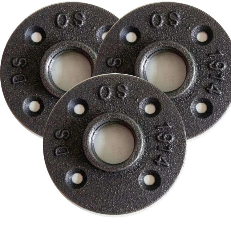 1/2 INCH black malleable iron pipe fitting threaded floor flange