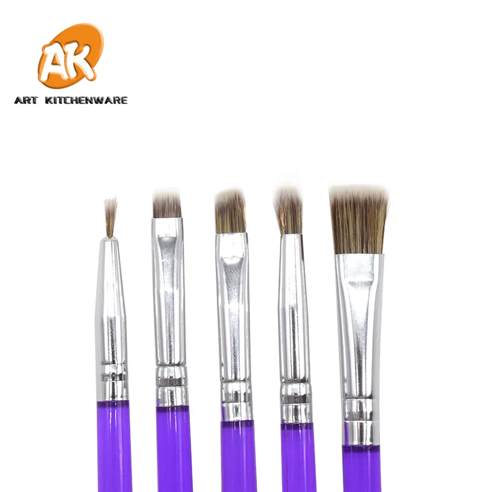 Инструмент AK LFGB для помадки набор принадлежностей украшения тортов 5 шт. кистей Цветочная Кисть Для