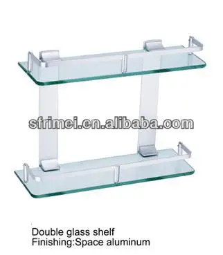 настенный двойная уровня ванной стеклянная полка полка решетку сильное место алюминия и стекла материала цена kl-7009