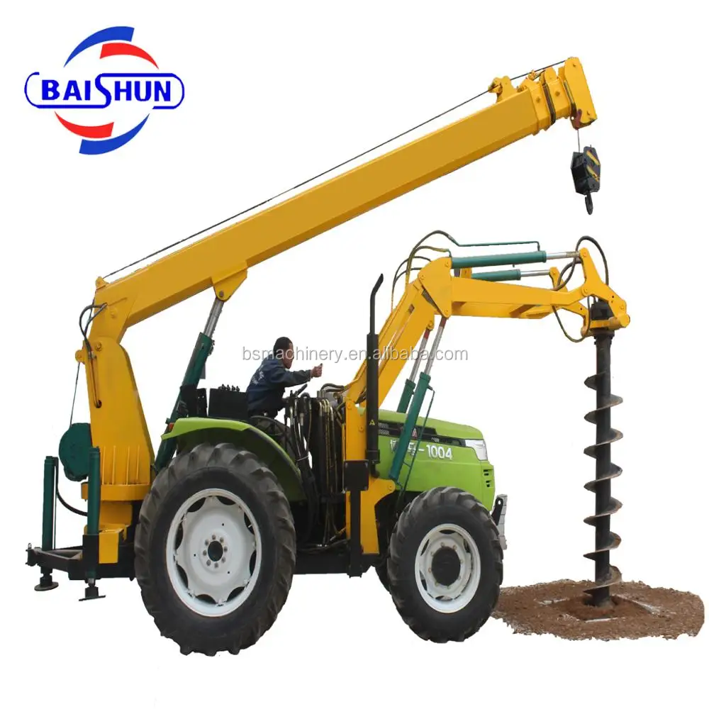 Good Quality BS1000 Crane Mounted Wooden Pole Erection Pile Driver Machine for Utility Poles