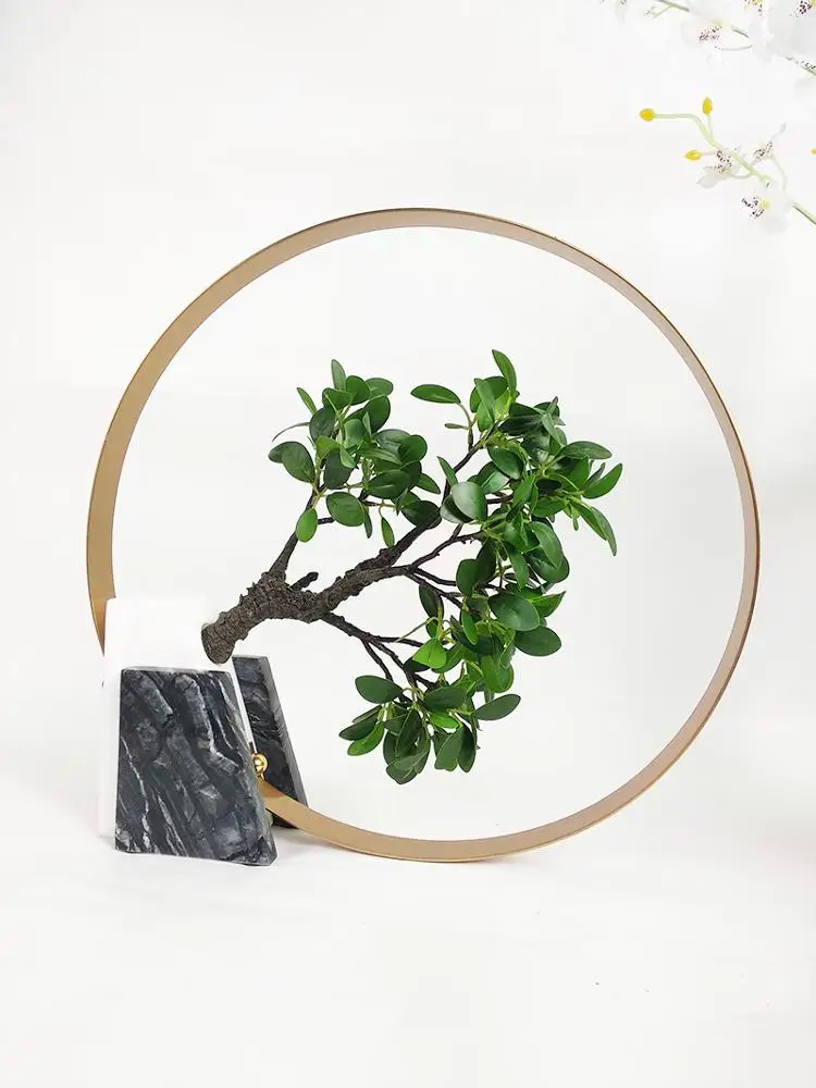Restaurant Art Abstract Marble Tree Metal Table Arts And Craft Decor Accessories