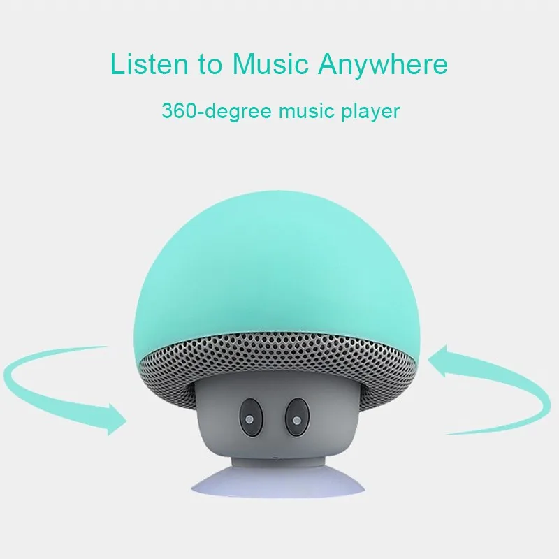 Cute Mushroom Player Portable USB Mini Speaker with Suction Cup