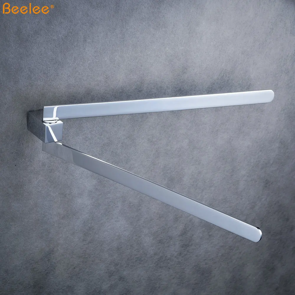 Beelee BA1103 поворотный держатель для полотенец латунь 2-ручный ванная комната качели вешалки одежды вешалка Держатель