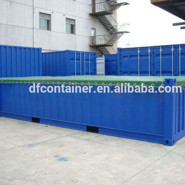 
20ft 40ft 53ft China brand half height open top shipping container coved with paulin 