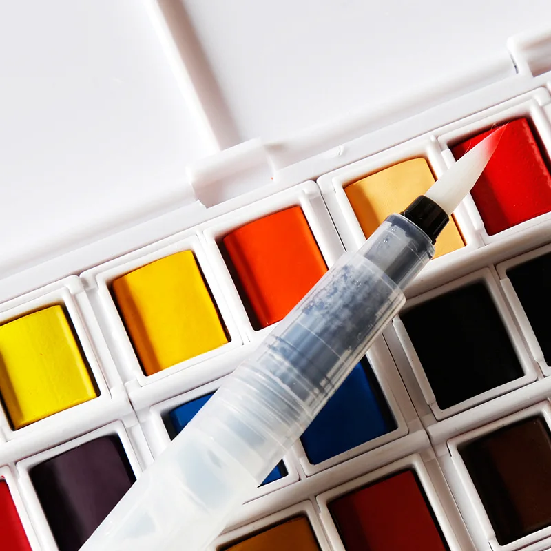 
12/18/24/36 Color travel portable solid paint watercolor pen with water tank Watercolor pen painting watercolor paint set 48 