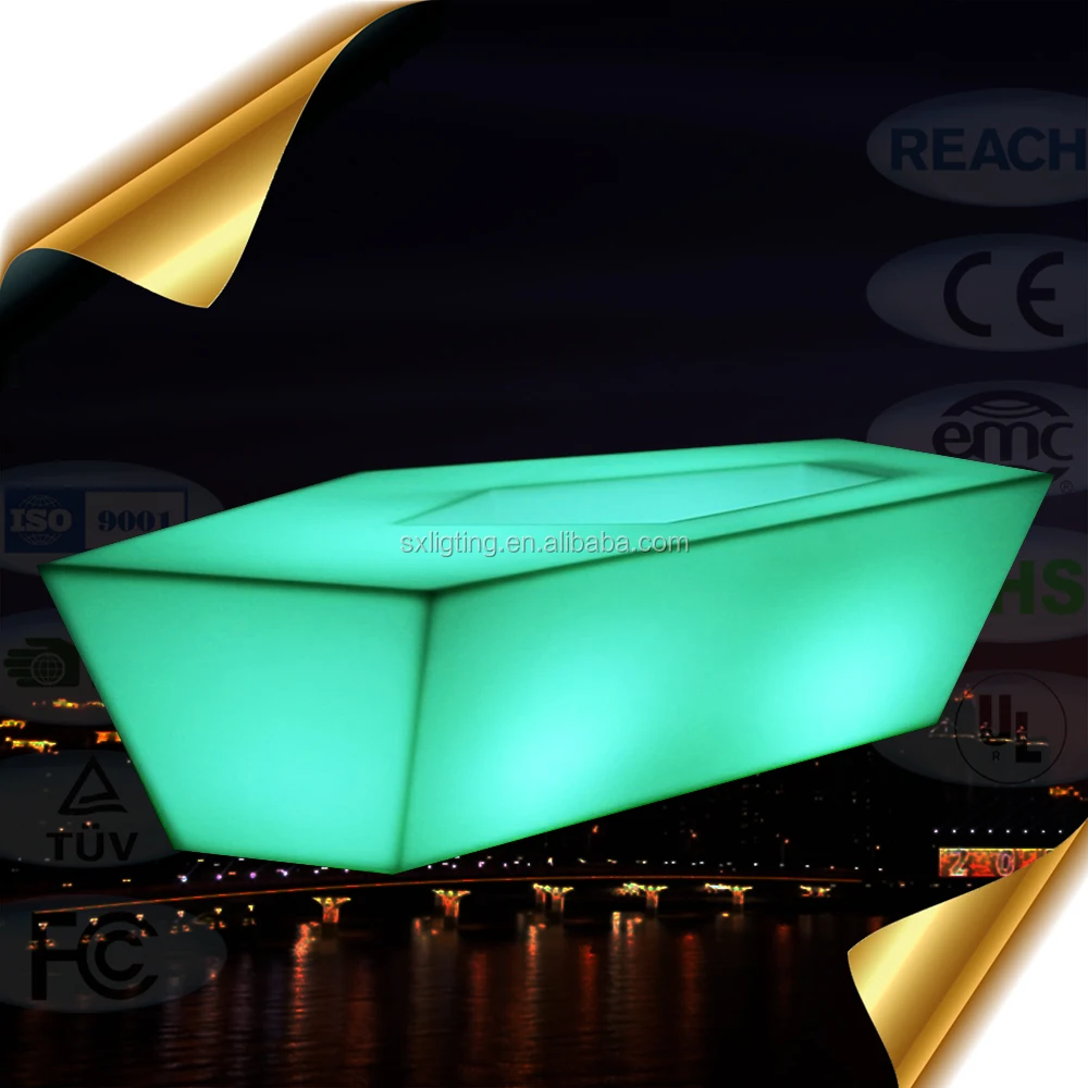LED diamond shape luminous Coffee Table outdoor colorful remote control, fashionable light led furniture