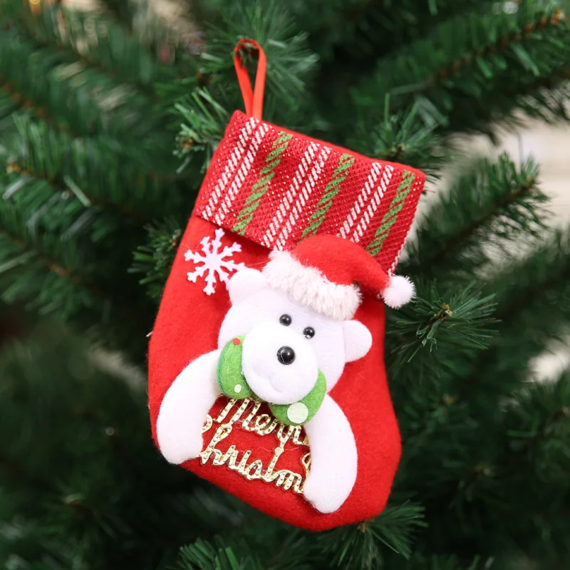 
Wholesale cheap felt hang christmas stocking mini small 3d lovely funny christmas socks 