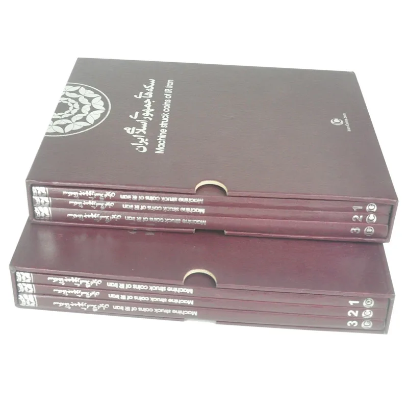 Custom Wholesales High Quality Leatherette Papaerboard Challenge Euro Coin Collecting Folder Holder Set With Sleeve