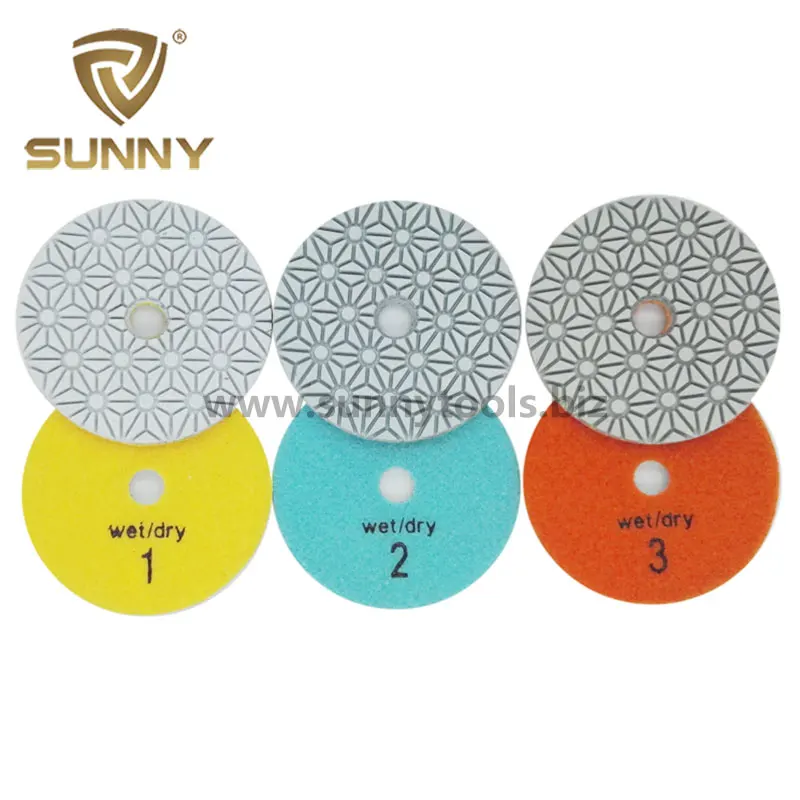 
White spiral 3 step diamond polishing pads for wet using 