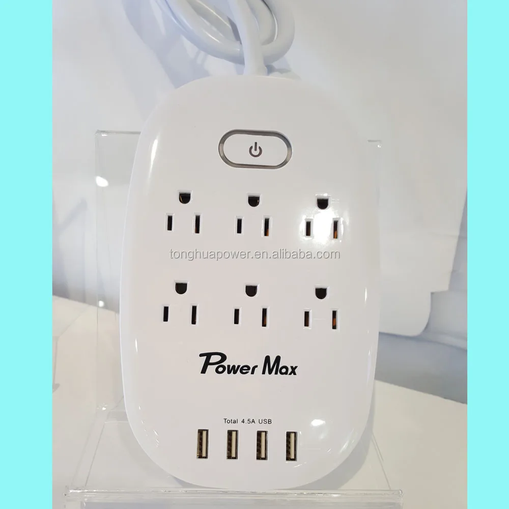 ETL AC Power Wall Plug On/Off Switch Tap Adapter Surge protector FCC 110V 125V socket factory socket