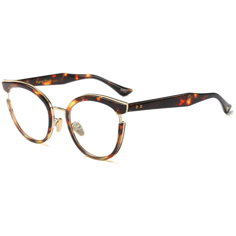 F97551 Trendy Lady Clear Lens Cat eye Eyeglasses Oversized Leopard Frame Optical Eyewear 2019