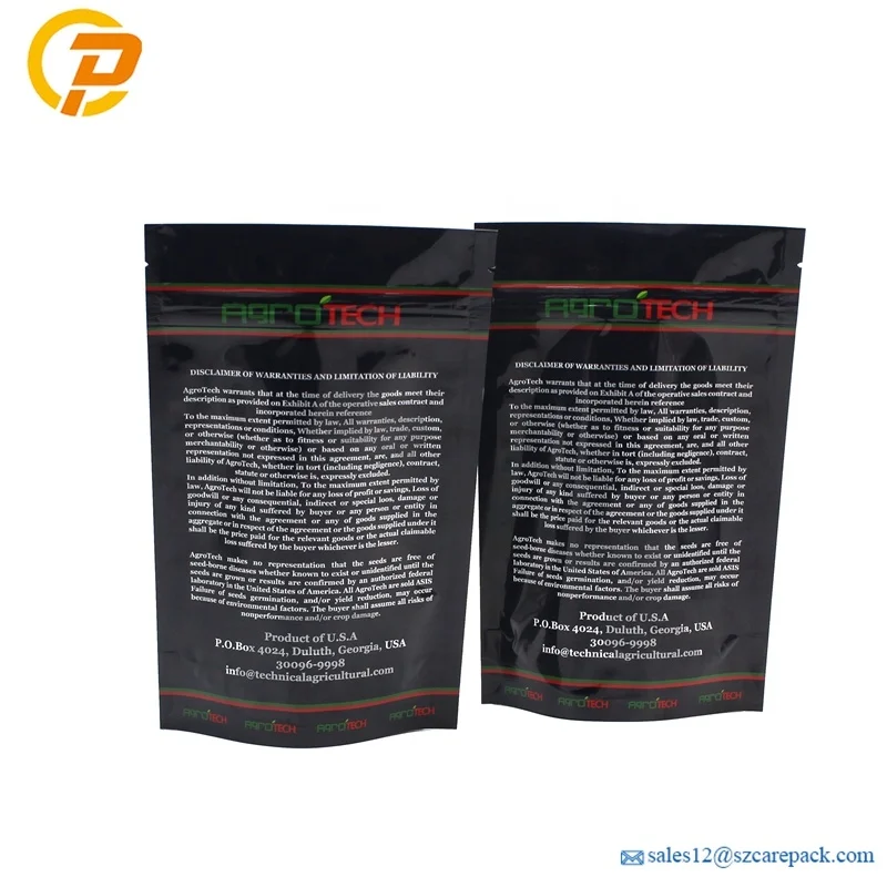  Biodegradable Packaging Custom Print Aluminum Foil Weed Seeds
