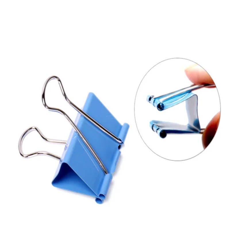 25mm Binder Clip Long Tail Clips Colorful Metal for Stationery Supplies