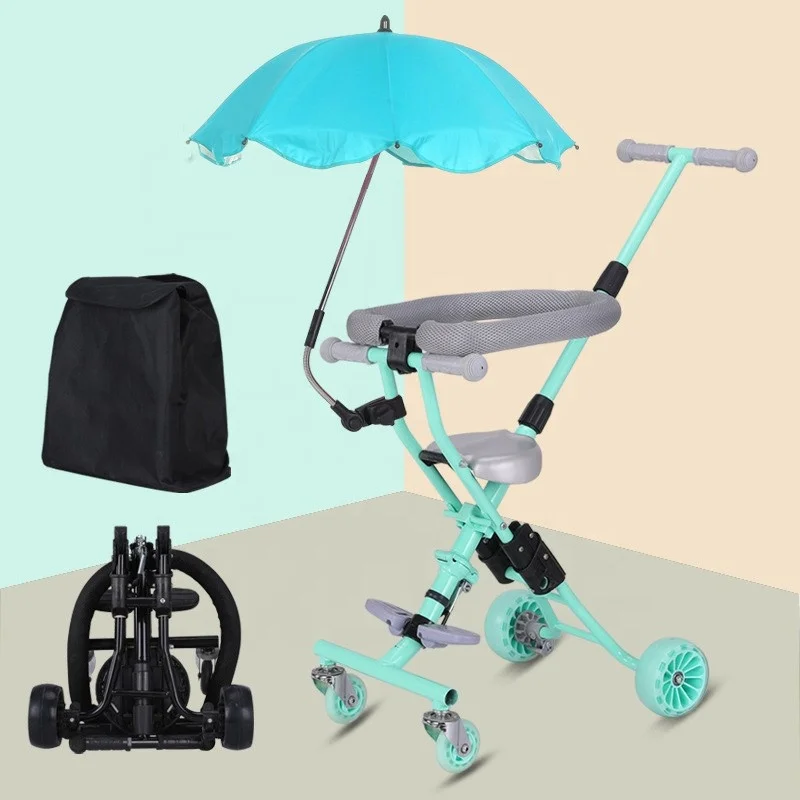 OEM wholesale simple design portable baby stroller light weight 4 wheel baby cart