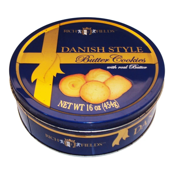 Free Sample factory bespoke logo print gift packing tin can metal cookie tin box