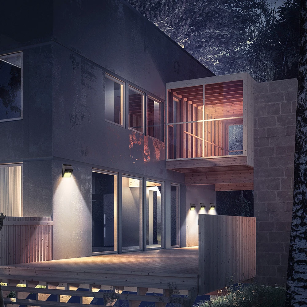 wholesale simple style blake color practiable garden  solar panel sensor wall light