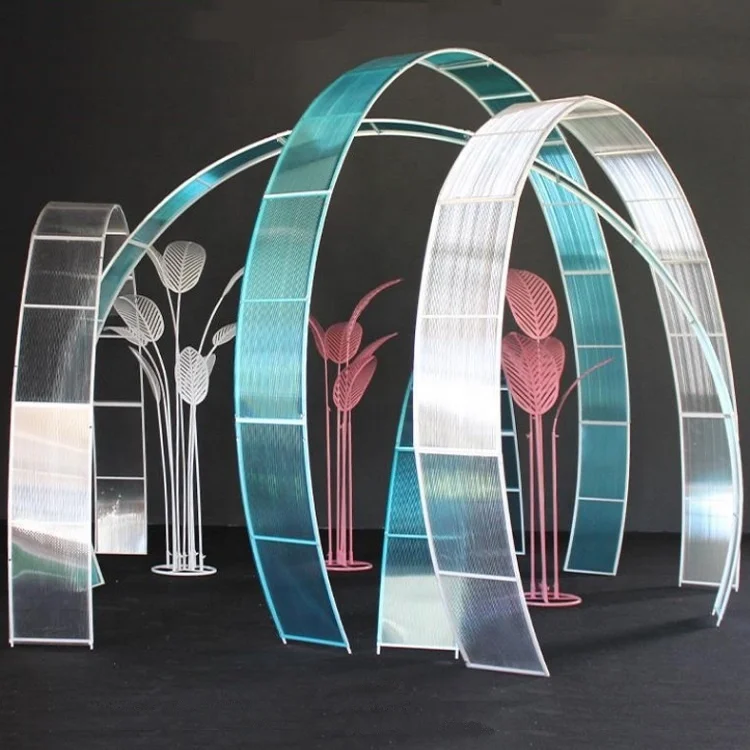 2019 New design Outdoor weddings decoration rainbow shape white PVC wedding arch