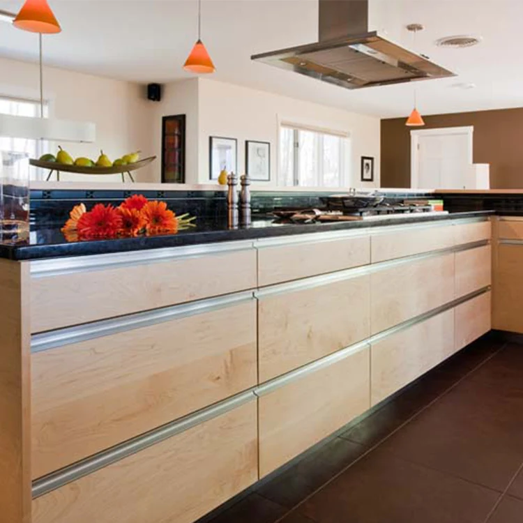 Brushed Stainless Steel Cabinet Drawer Concealed Pulls Kitchen Aluminum Alloy G Shape Handle Profiles