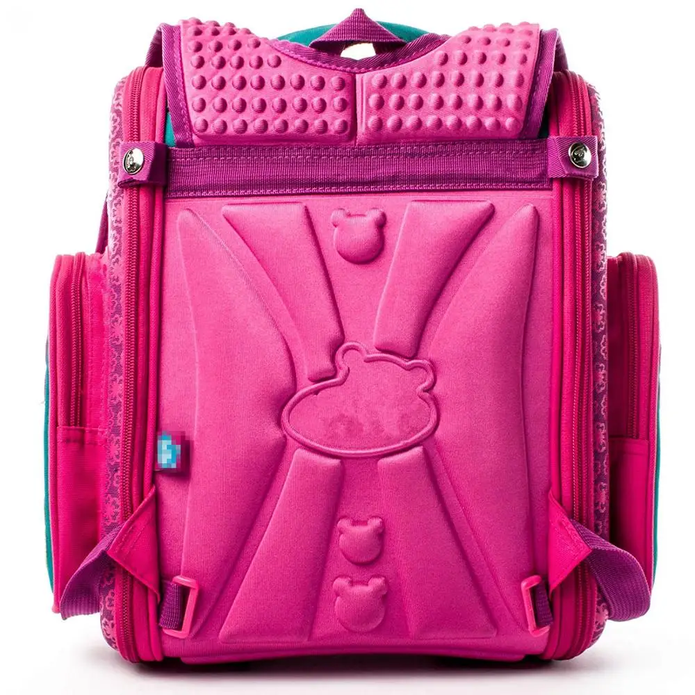 
1Cute flowers Lightweight Backpack with Doll Key Ring | Water Resistant School Bag for Girls (Pink) 