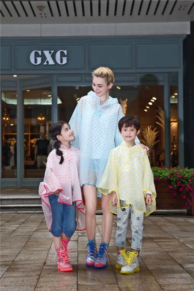 New arrival cute Adult Children rain Coat poncho rain cape for women for hiking and picnic