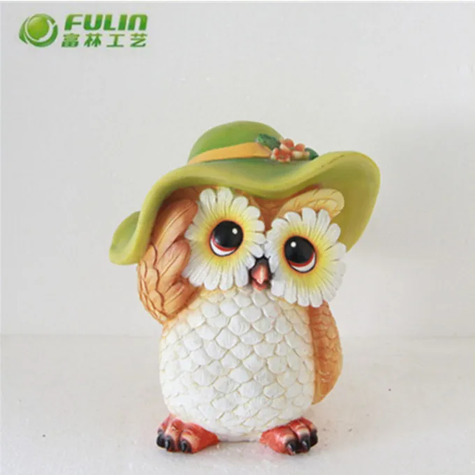 outdoor animated owl funny animal figurines polyresin for garden decoration