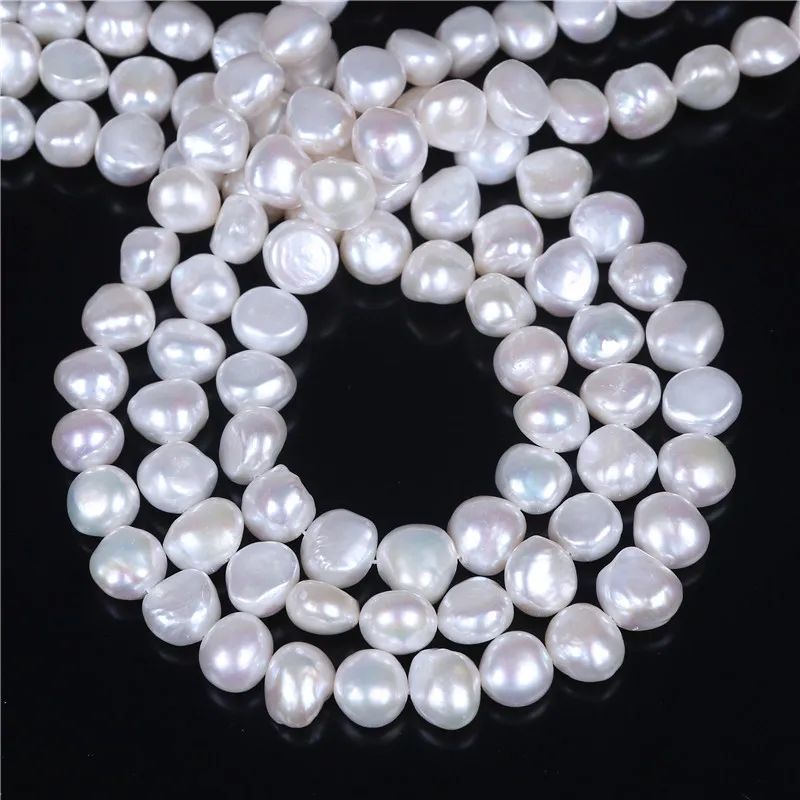 9-10mm Cultured Side Drilled Natural Pearl Loose Strand