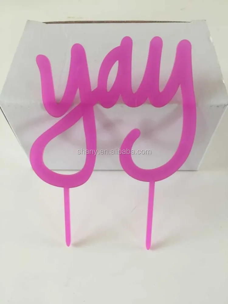 Acrylic cake topper in red color