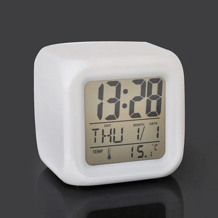 Creative Colorful Square Alarm Clock Luminous Electronic Digital Alarm Clock Accept Custom LOGO