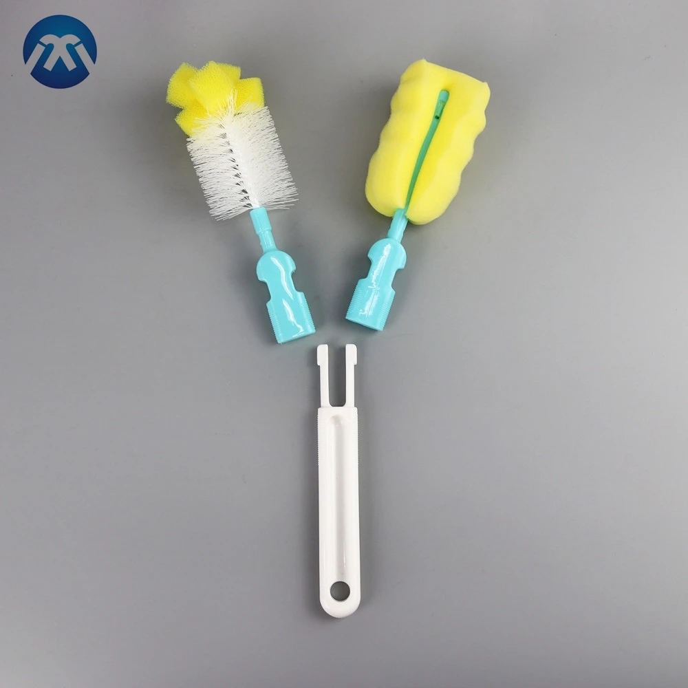 Wholesale Combination Sponge &Promotion Stainless Baby Feeding Bottle Brush