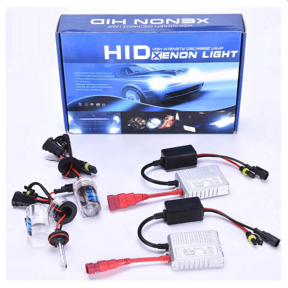 Auto Spare Parts Car H1 H3 H4 H7 H11 Hb3 Hb4 9005 9006 AC 35w Xenon Lamp Hid Xenon Kit with Slim Ballast