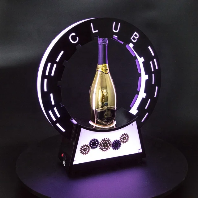 Geer Wheel Bottle Champagne Glorifier Display Racks led bottle glorifier base