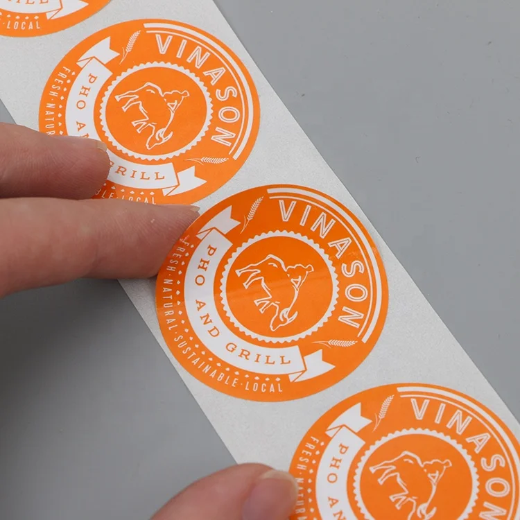 Cheap Self Adhesive Coated Paper Sticker Custom Private Logo Round Food Container Labels