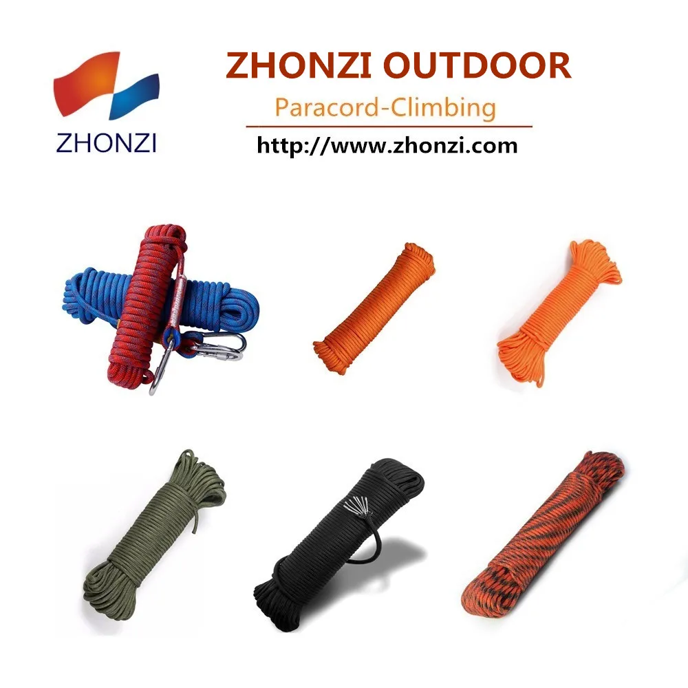 Outdoor Nylon Military Survival Kit 550 Paracord Rope 4mm Umbrella  7 Strands Keychain Bracelet Camping parachute