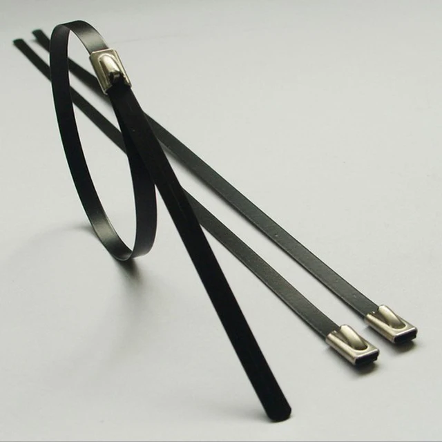 LANMU High Quality PVC Coated Stainless Steel Cable Ties 304 & 316 Material Fix Cable Wire Pipe Pack of 100Pcs