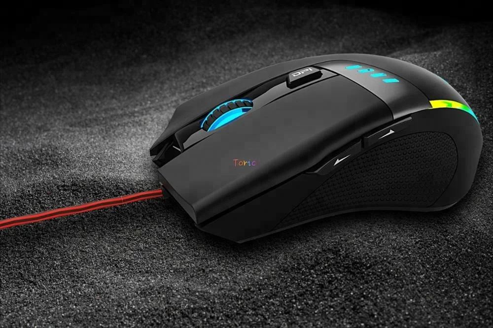 Factory wholesale good price optical sensor 10000DPI Ergonomics mice 7 color RGB Led Backlit Gamer Adjustable Light Gaming mouse