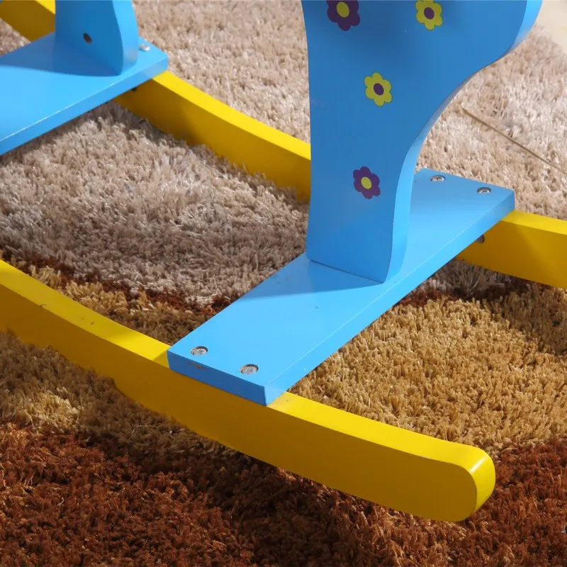 Safe Eco-friendly Wooden Rocking Horse Baby Kids Outdoor Riding Horse Toy