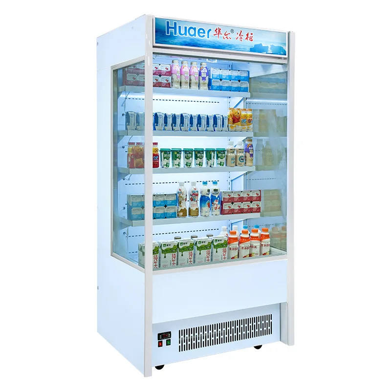 HUAER store portable open mini fridge for fruits and vegetables