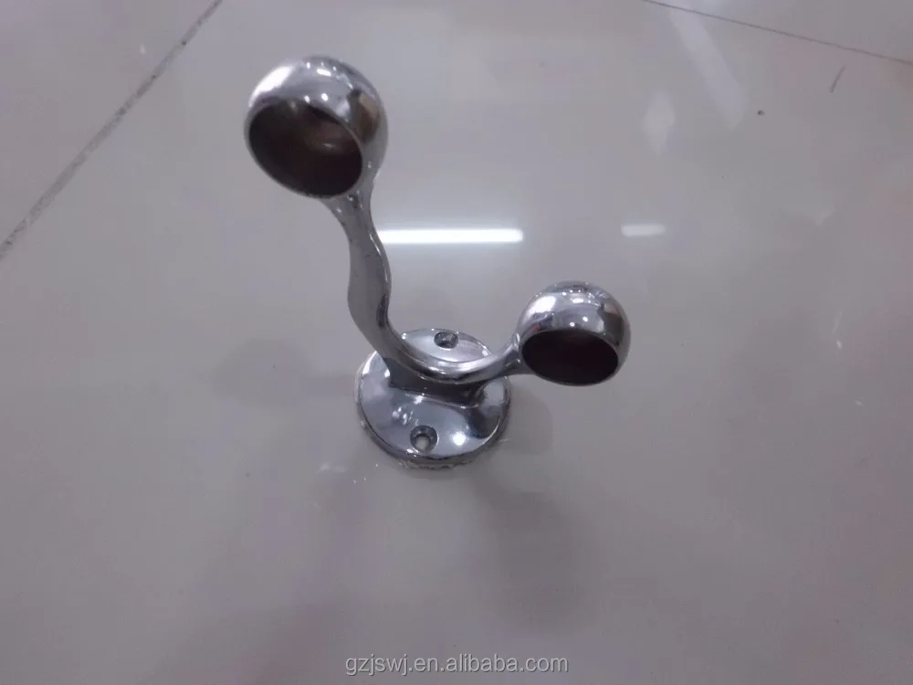 Zinc Alloy Single /Double Wardrobe tube holder tube supports