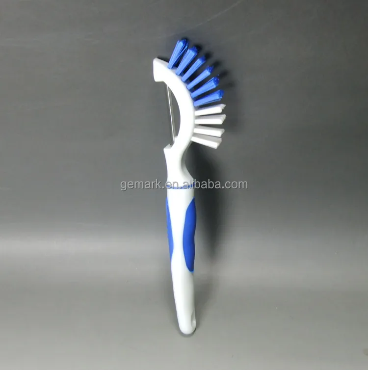 Blue Kitchen tool Fruit  Vegetable Cleaning Brush Potato Peeler