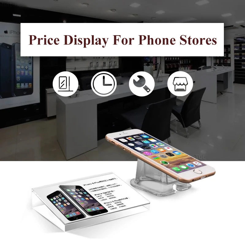 
High quality table advertising Acrylic Sign Holder transparent slanted back sign holder 